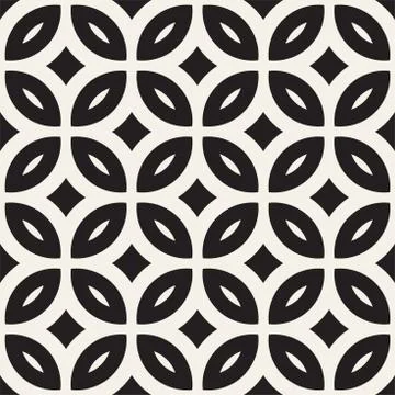 Vector Seamless Geometric Rounded Lines Pattern. Abstract Geometric Backgro.. Stock Illustration