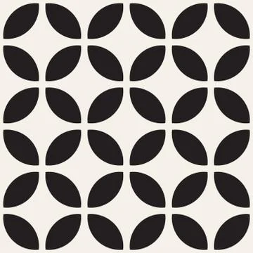 Vector Seamless Geometric Rounded Lines Pattern. Abstract Geometric Backgro.. Stock Illustration