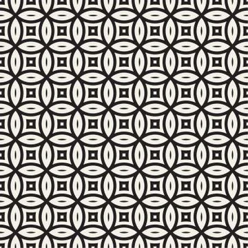 Vector Seamless Geometric Rounded Lines Pattern. Abstract Geometric Backgro.. Stock Illustration