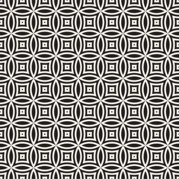 Vector Seamless Geometric Rounded Lines Pattern. Abstract Geometric Backgro.. Illustrazione stock