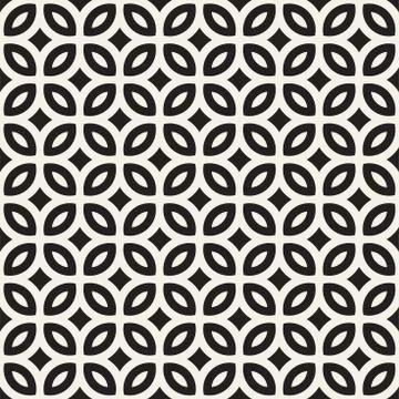 Vector Seamless Geometric Rounded Lines Pattern. Abstract Geometric Backgro.. Stock Illustration