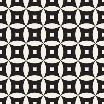 Vector Seamless Geometric Rounded Lines Pattern. Abstract Geometric Backgro.. Stock Illustration