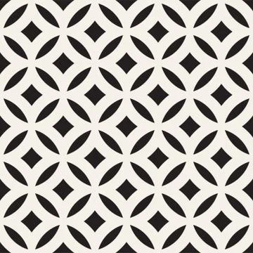 Vector Seamless Geometric Rounded Lines Pattern. Abstract Geometric Backgro.. Stock Illustration