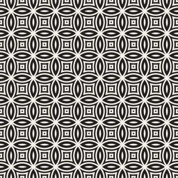 Vector Seamless Geometric Rounded Lines Pattern. Abstract Geometric Backgro.. イラスト素材