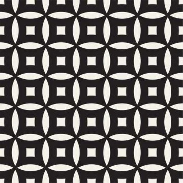 Vector Seamless Geometric Rounded Lines Pattern. Abstract Geometric Backgro.. Stock Illustration