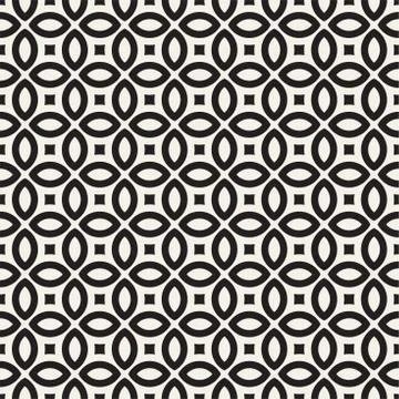 Vector Seamless Geometric Rounded Lines Pattern. Abstract Geometric Backgro.. Stock Illustration