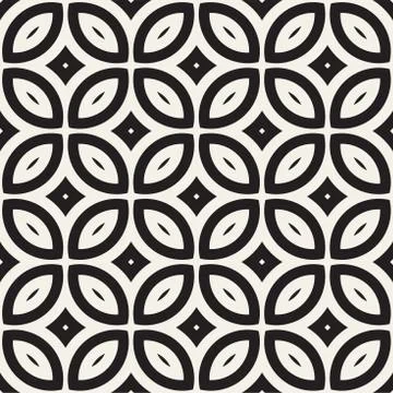 Vector Seamless Geometric Rounded Lines Pattern. Abstract Geometric Backgro.. Stock Illustration