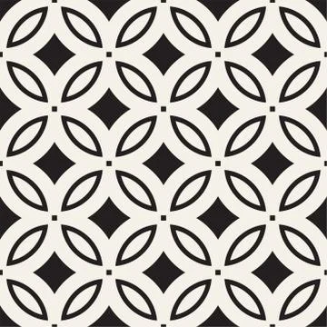 Vector Seamless Geometric Rounded Lines Pattern. Abstract Geometric Backgro.. Stock Illustration