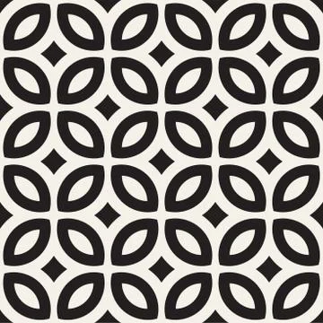 Vector Seamless Geometric Rounded Lines Pattern. Abstract Geometric Backgro.. Stock Illustration