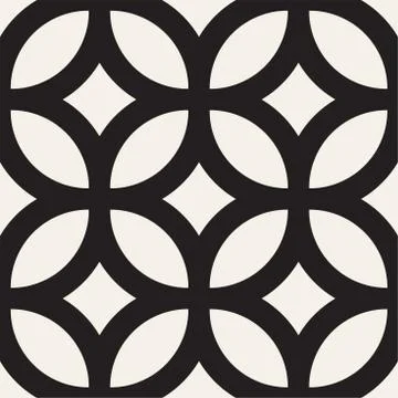 Vector Seamless Geometric Rounded Lines Pattern. Abstract Geometric Backgro.. Stock Illustration