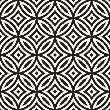 Vector Seamless Geometric Rounded Lines Pattern. Abstract Geometric Backgro.. Stock Illustration