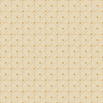 Vector seamless geometric seamless pattern with golden round elements Stock Illustration