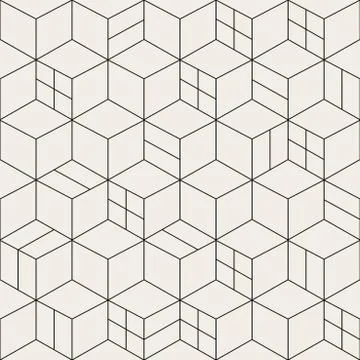 Vector seamless geometric simple pattern - grid cubes texture. Decorative Illustrazione stock