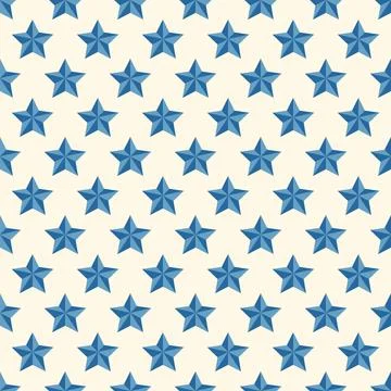 Vector seamless geometric star patterns - xmas design. Repeatable blue christmas Stock Illustration