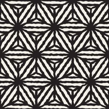 Vector Seamless Geometric Star Stripes Pattern Stock Illustration