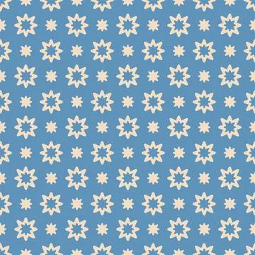Vector seamless geometric stars pattern. Winter background. Stock Illustration