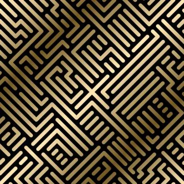 Vector seamless geometric striped pattern - creative digital background. Gold Stock Illustration