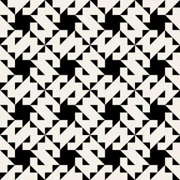 Vector Seamless Geometric Triangle  Square Pattern Stock Illustration