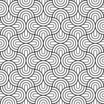 Vector seamless geometric weave pattern. Striped black and white abstract Illustrazione stock