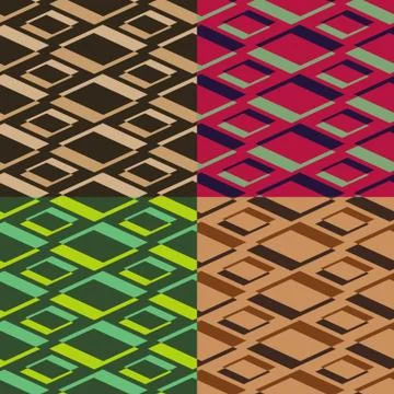 Vector seamless geometrical patterns Stock Illustration