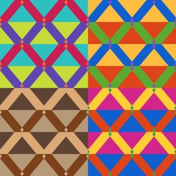 Vector seamless geometrical patterns Stock Illustration