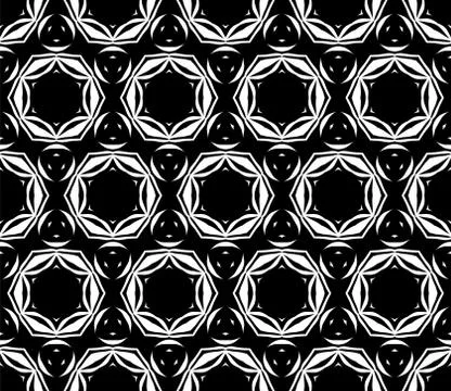 Vector seamless geometry black and white pattern Stock Illustration
