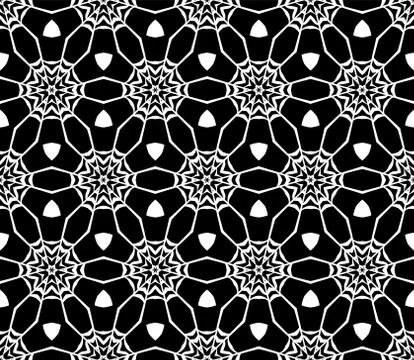 Vector seamless geometry black and white pattern Stock Illustration