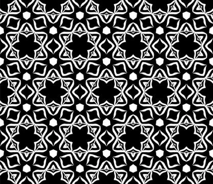Vector seamless geometry black and white pattern 库存插图