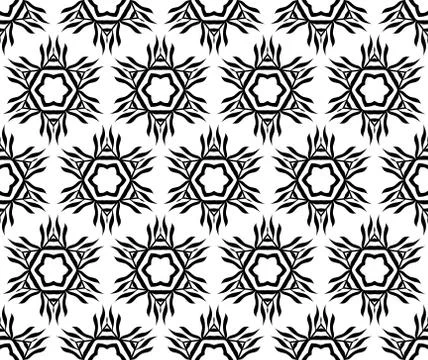 Vector seamless geometry black and white pattern Stock Illustration