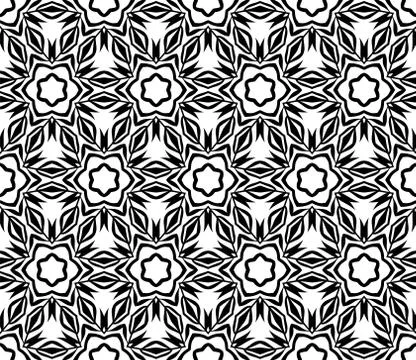 Vector seamless geometry black and white pattern 库存插图