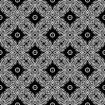 Vector seamless geometry black and white pattern Stock Illustration