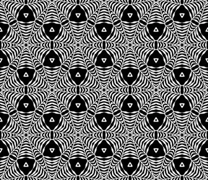 Vector seamless geometry black and white pattern Stock Illustration