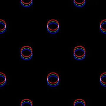 Vector seamless Glitch pattern . Color on black background. Circle round element イラスト素材