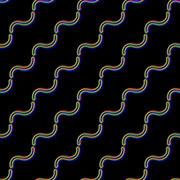 Vector seamless Glitch pattern . Color on black background. Wave swirl element 库存插图
