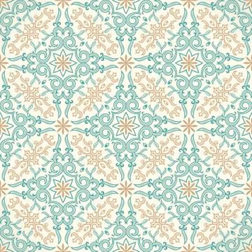 Vector seamless gold pattern with art ornament. Vintage elements for design in Illustrazione stock