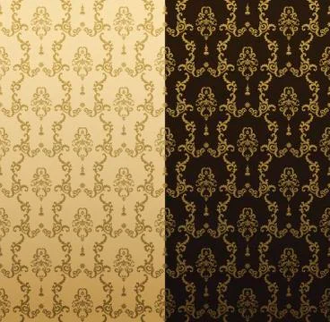 Vector seamless gold pattern with art ornament. Vintage elements for design in Stock Illustration