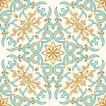Vector seamless gold pattern with art ornament. Vintage elements for design in 스톡 일러스트
