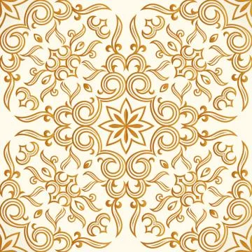Vector seamless gold pattern with art ornament. Vintage elements for design in Stock Illustration