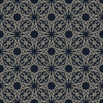 Vector seamless gold pattern with art ornament. Vintage elements for design in Stock Illustration