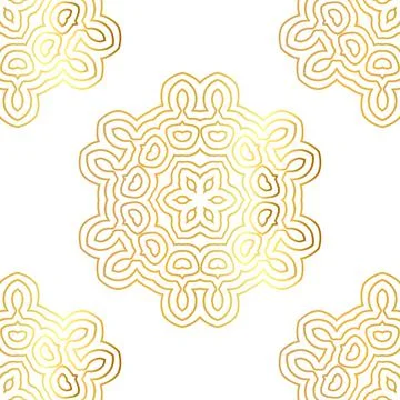Vector seamless gold pattern with gold ornament Illustrazione stock