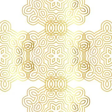 Vector seamless gold pattern with gold ornament Stock Illustration
