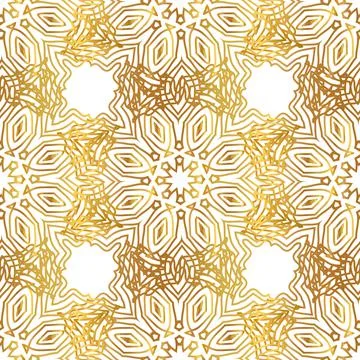 Vector seamless gold pattern with gold ornament Illustrazione stock