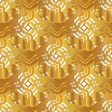 Vector seamless gold pattern with gold ornament Stock Illustration