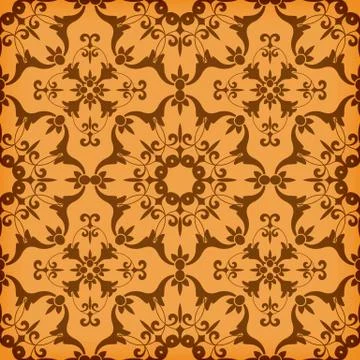 Vector seamless  golden floral  pattern Illustrazione stock