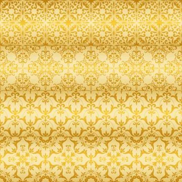 Vector seamless golden  floral patterns Stock Illustration