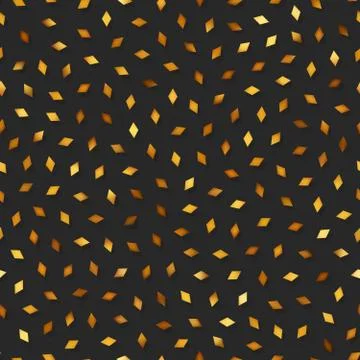 Vector Seamless Golden Gradient Rhombus Shape Jumble Pattern Stock Illustration