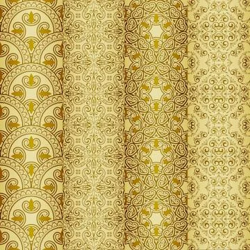 Vector seamless golden patterns, oriental style Stock-Illustration