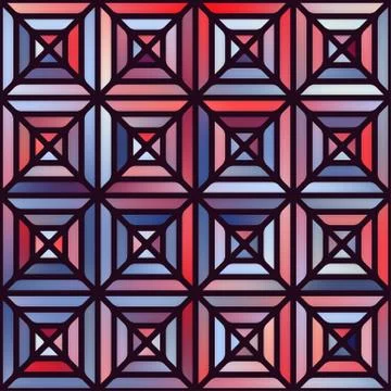 Vector Seamless Gradient Mesh Square Blocks Pavement in Shades of Blue and Red Stock Illustration