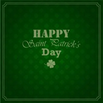 Vector seamless green background for Saint Patrick's day Stock Illustration