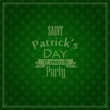 Vector seamless green background for Saint Patrick's day Stock Illustration